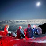 Camping at Mount Agung Bali surrounded by volcanic mountain scenery