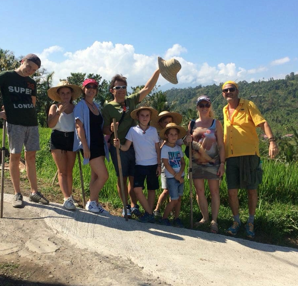 Mayong Village Hiking Tour Package Walking Tour with happy guest at Mayong Village north Bali