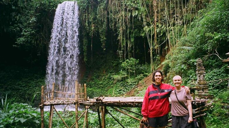 Hikers enjoying the scenic Banyumala Waterfalls Trekking Tour in North Bali.