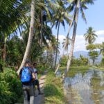 walking tour on bali rice field