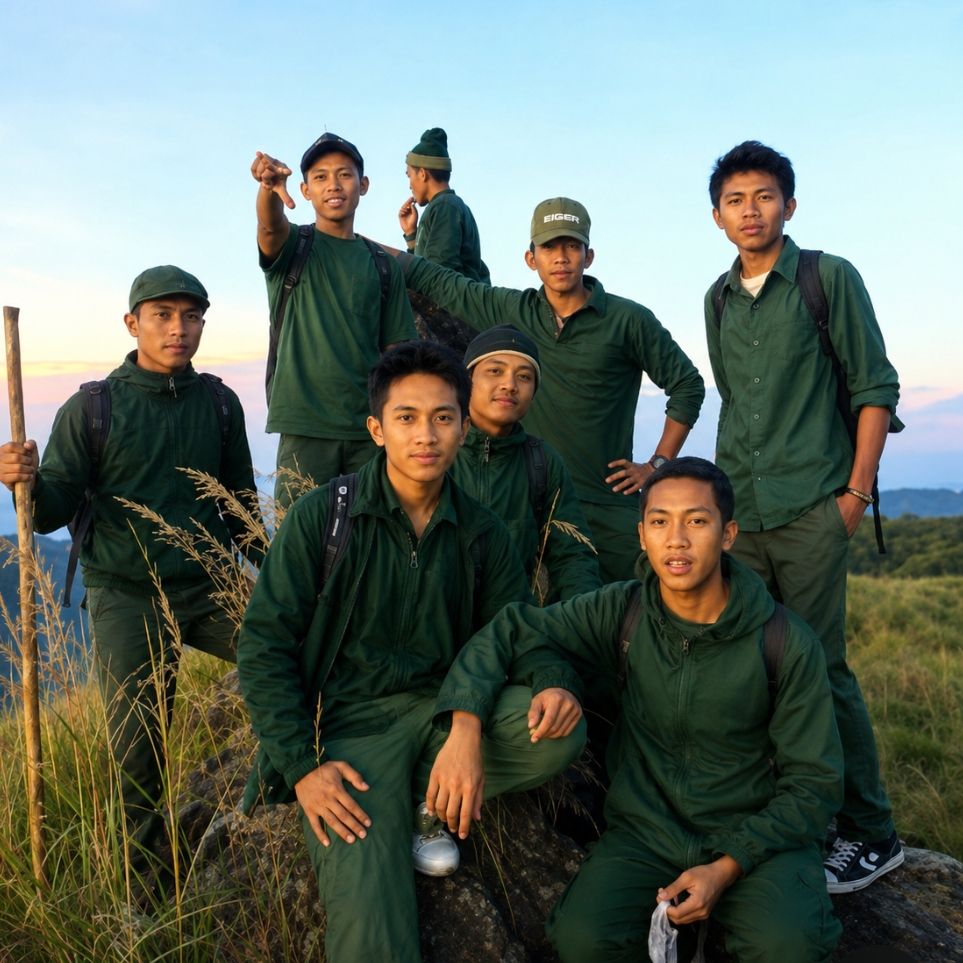 Bali Local Tour Guide team explore the trekking route together
