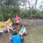 Coffee break with balinese cake at top of mt lesung