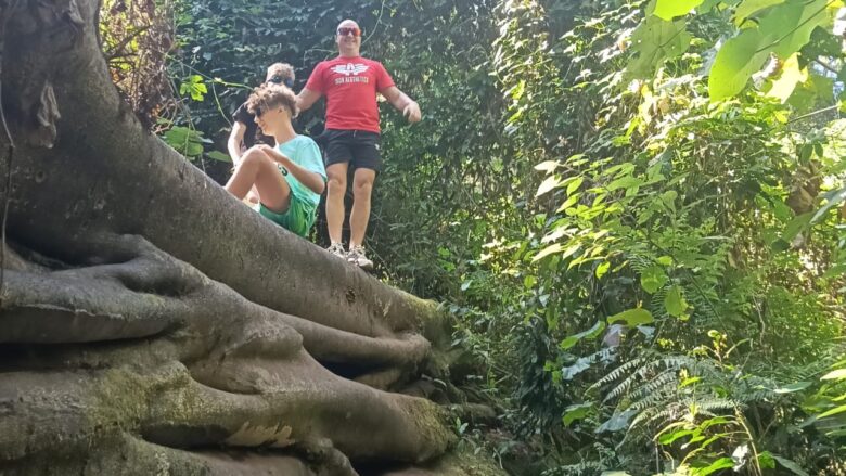 A family from Rome enjoying a jungle adventure in the heart of North Bali.