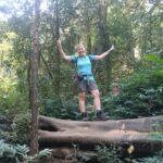 Scenic jungle trekking trail surrounded by dense tropical forest on Mount Lesung